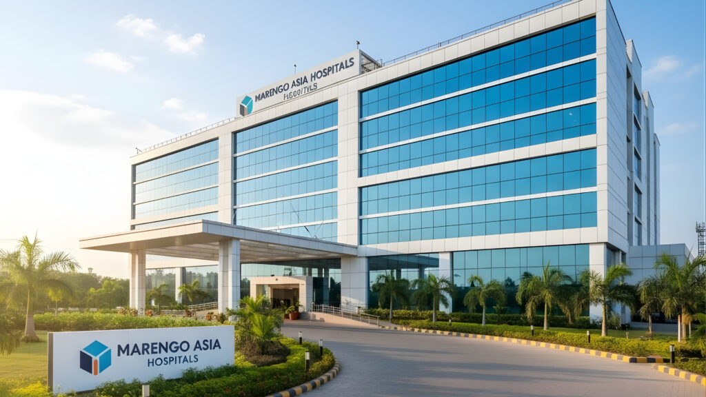 “Marengo Asia Hospitals Faridabad exterior building view”