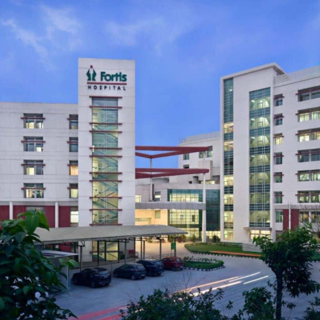 Fortis Hospital Noida exterior view in Sector 62